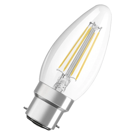 Żarówka LED B35 Świeczka B22d 4W = 40W 470lm 4000K Neutralna 300° Retrofit Filament CLASSIC Osram