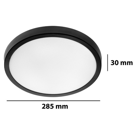 Plafon natynkowy Panel LED 24W 4000K Czarny okrągły Proma LVT