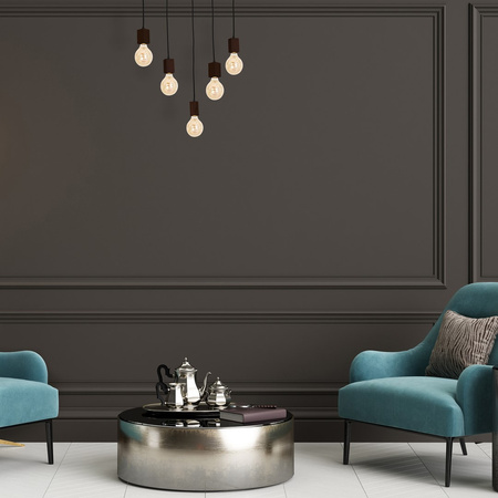 Lampa wisząca JACK 5xE27 Orzech Minimalistyczny Wygląd Drewniana Oprawa MLP4361 Milagro Drewno