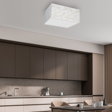 Plafon LED Lampa Sufitowa SENSO Biała Złota Kwadrat 3xE27 Milagro