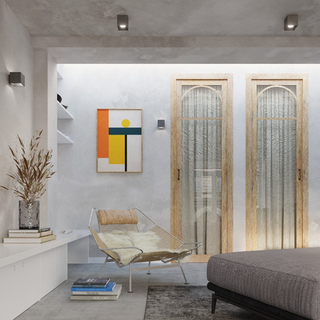 Lampa Sufitowa Oprawa Natynkowa GU10 Kwadratowa Antracyt Nowoczesna Quad Sollux