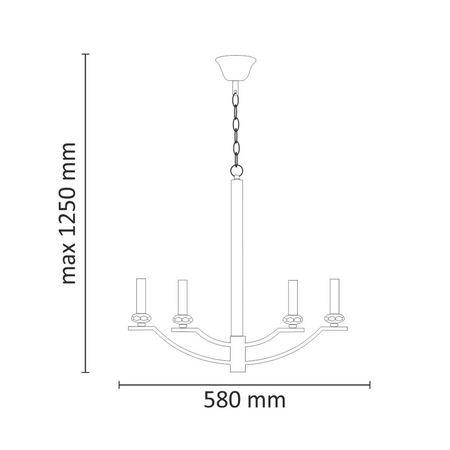 Lampa Wisząca Sufitowa Żyrandol HIMS 4xE14 120cm - GOLDLUX (Polux)