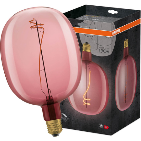 Żarówka Dekoracyjna LED E27 BALLON 4,5W = 15W 220lm 1600K Ciepła 320° Filament Ściemnialna OSRAM Vintage 1906