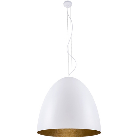 Lampa Sufitowa EGG L 9023 Nowodvorski Biało-Złota 5xE27 Wisząca Tuba Stal ?55 cm Nowoczesna