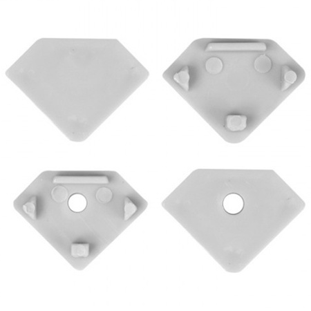 Profil Aluminiowy do LED Biały Narożny 2m z Mroźnym Kloszem i Zaślepkami Ecolight