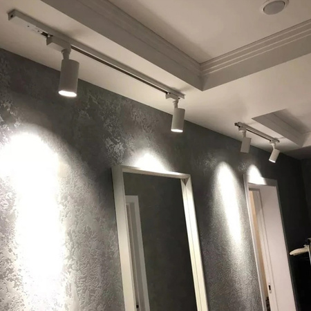 Zestaw Szyna Oświetleniowa Szynoprzewód 1m + 2x Reflektor Szynowy GU10 BIAŁY Kwadratowy