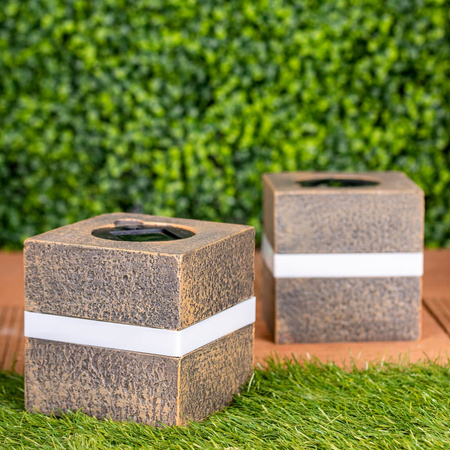 Lampa Solarna LED Zewnętrzna Ogrodowa Stojąca Kamień 3000K IP44 12cm Czujnik Zmierzchu