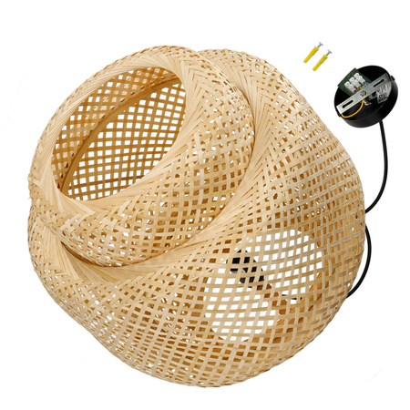 Lampa Wisząca Dekoracyjna Zwis Bambusowa E27 Boho Bonn Kobi