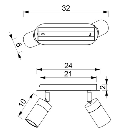 Lampa sufitowa JOKER NIEBIESKI ZŁOTY 2 x GU10 MILAGRO Metal styl nowoczesny