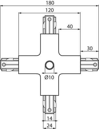 Łącznik typu X do Szynoprzewodów Wewnętrzny 16A Biały TEAR Kanlux