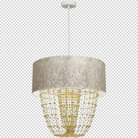 Lampa wisząca ALMERIA 1xE27 Elegancka Sznury Korali Złota MLP6447 Milagro Metal + Tworzywo sztuczne+ Tkanina