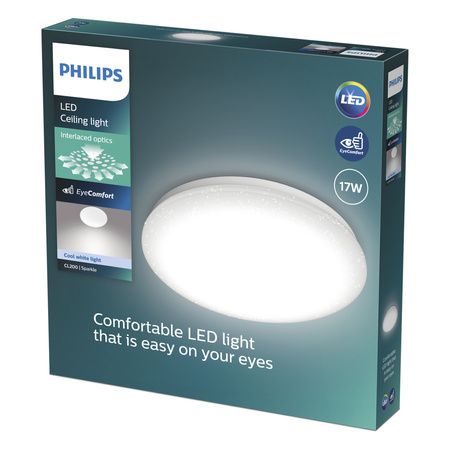 Lampa Sufitowa Plafon LED 17W 1900lm 4000K Neutralna Efekt Gwiazd Moire CL200 Philips