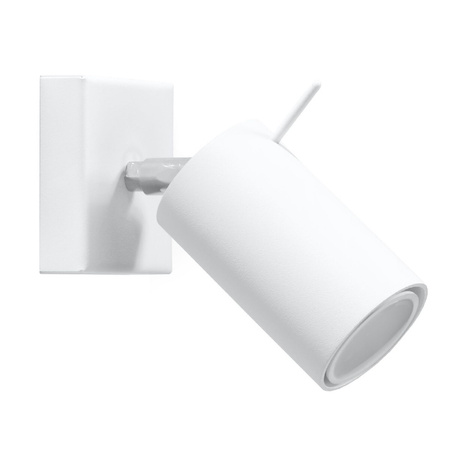 Lampa Ścienna Oprawa Natynkowa Kinkiet GU10 SPOT TUBA Reflektor Ruchoma Tubularna Biała Nowoczesna Ring Sollux