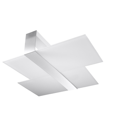Lampa Sufitowa Kinkiet 2x E27 Prostokątna Chrom Biała Nowoczesna Massimo Sollux