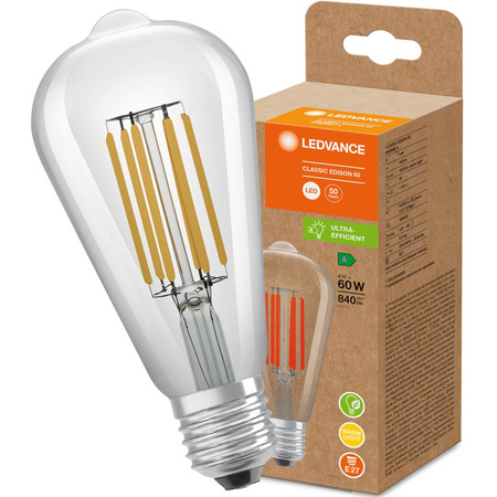 Żarówka LED E27 ST64 4W = 60W 840lm 3000K Ciepła 320° Filament LEDVANCE Ultra Efficient