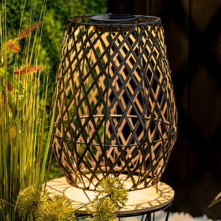 Lampa Solarna LED Zewnętrzna Ogrodowa Stojąca Latarenka 3000K IP44 38cm Czujnik Zmierzchu