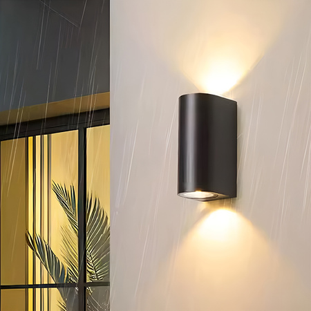 Kinkiet Ogrodowy Elewacyjny Lampa Zewnętrzna 2xGU10 ALLIUM Czarna LUMILED