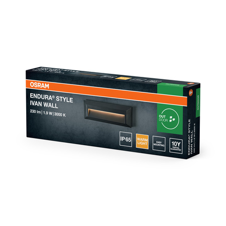 Kinkiet Ogrodowy Lampa Elewacyjna Zewnętrzna LED 1.9W 85lm 3000K Ciepła Szary IP65 Endura Osram