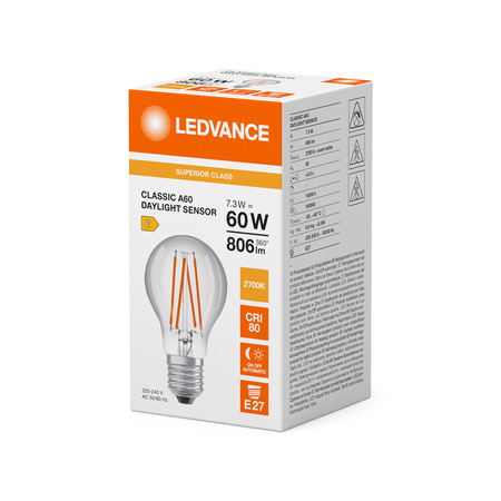 Żarówka LED E27 A60 7.3W = 60W 806lm 2700K Ciepła 320° Ledvance