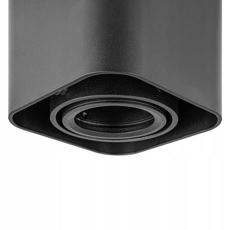 Oprawa Natynkowa Halogenowa Tuba Reflektor Spot GU10 Kwadratowa Ruchoma Czarna Masterled