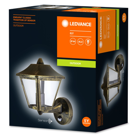 Lampa Ogrodowa Zewnętrzna Kinkiet Elewacyjny LED E27 IP44 Czarny Endura Ledvance