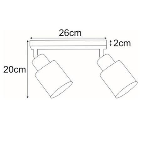 Lampa sufitowa na listwie 2xE27 K-4781 z serii TROY GOLD KAJA