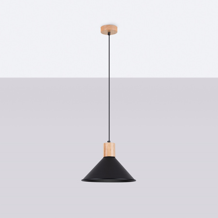 Lampa Sufitowa Wisząca Zwis E27 Geometryczna Czarna Skandynawska Jaga Sollux