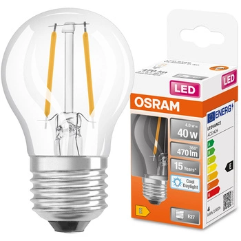 Żarówka LED E27 P45 CL 4W = 40W 470lm 6500K Zimna 300° Filament OSRAM STAR