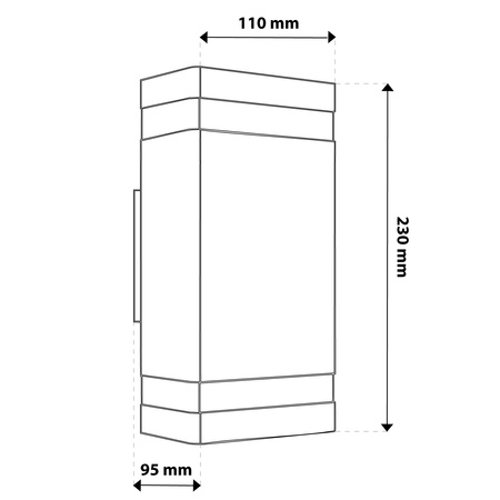 Lampa Ogrodowa Kinkiet Elewacyjny góra dół GU10 Czarny HEDERA LUMILED