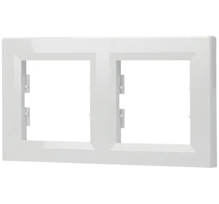 Ramka 2-krotna Pozioma Do Gniazda Podwójna Biała ASFORA