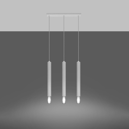 Lampa Sufitowa Oprawa Natynkowa SPOT TUBA 3x G9 Wisząca Zwis Tubularna Biała Nowoczesna Wezyr Sollux