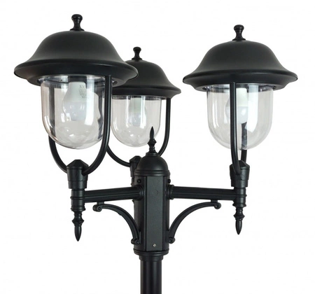 Lampa Ogrodowa Zewnętrzna Słupek LATARNIA E27 Prince OGMWN 3 O 195-295cm czarny Su-Ma