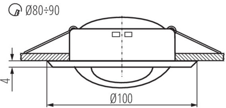 Oprawa sufitowa halogenowa podtynkowa ARGUS MR16 Gx5,3 chrom Kanlux