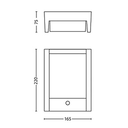 Kinkiet Ogrodowy Lampa Elewacyjna Zewnętrzna LED 6W 600lm 4000K IP44 z Czujnikiem Ruchu i Zmierzchu Antracyt Arbour Philips