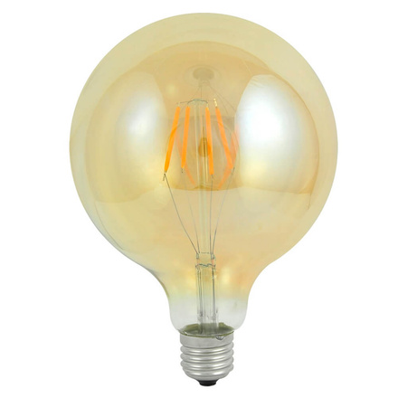 Żarówka LED E27 G125 4W = 18W 320lm 2000K Ciepła 360° Filament GOLDLUX (Polux)