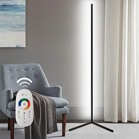 Lampa Stojąca Narożna Podłogowa BIała 20W RGB Zmiana Kolorów Pilot