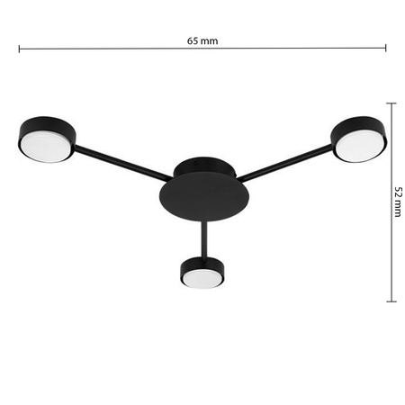 Żyrandol Lampa Oprawa Wisząca Sufitowa Dekoracyjny 3x GX53 Czarny Masterled