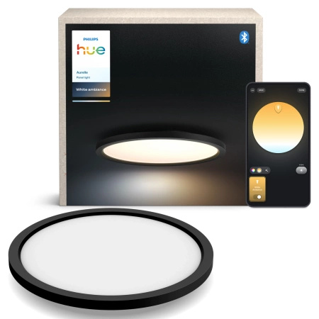 Plafon LED Lampa Sufitowa Natynkowa 21W 2450lm IP20 White Ambiance TW Czarna 39.5cm Inteligentna SMART Zigbee Bluetooth Aurelle Philips HUE
