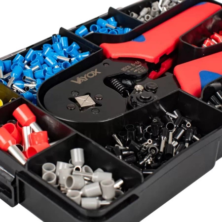 Zaciskarka Praska Konektorów Tulejek Końcówek Kabli Przewodów Zestaw x1200