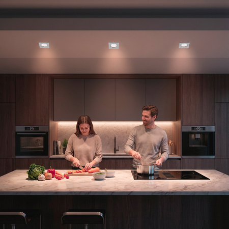 Oprawa HALOGENOWA Podtynkowa Stała Kwadrat PAVO Biała Blacha MR16 GU10