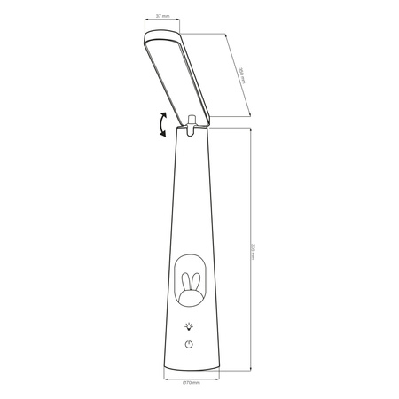 Lampka Biurkowa LED Stołowa Dotykowa Stołowa 7W 380lm CCT 110° Biała Ściemnialna Bunny Sanico Goldlux