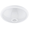 Plafon LED Lampa Sufitowa Natynkowa REGIS 2x E27 IP44 z Czujnikiem Ruchu i Zmierzchu Biały Okrągły 30cm LUMILED