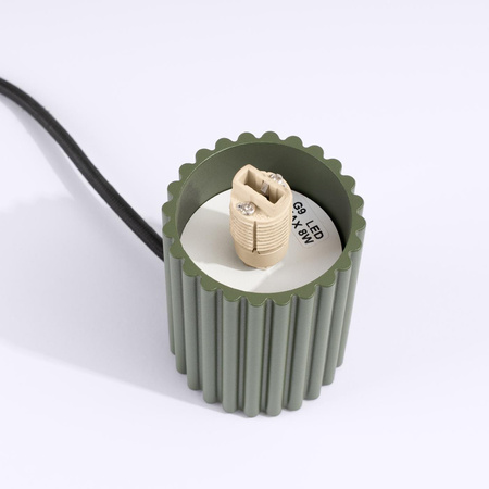 Lampa Biurkowa Stołowa G9 Okrągła Oliwkowa Nowoczesna Matowa Halo Sollux