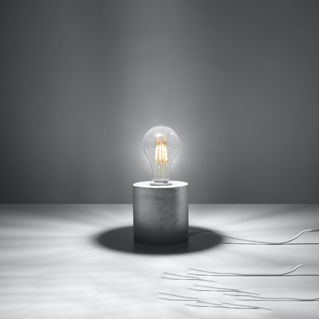 Lampa Biurkowa Stojąca Stołowa Nocna E27 Cylindryczna Szara Industrialna Salgado Sollux