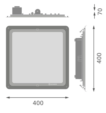 Oprawa Sufitowa LED Zewnętrzna 95W 12825lm 4000K Zimna Natynkowy Czarny IP66 Canopy Compact Ledvance