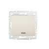 Łącznik Zwierny Jednobiegunowy Podświetlany 10A Kwadratowy Beżowy LOGI Kanlux