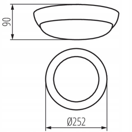 Plafon LED Lampa Sufitowa Ścienna ERTON E27 15W IP44 25cm Biała KANLUX