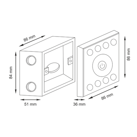 Włącznik Dotykowy ze Ściemniaczem do Taśm Pasków LED Czarny Mono Sanico Goldlux