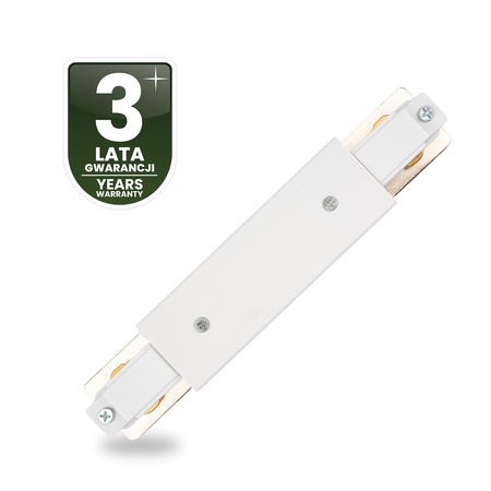 Łącznik Prosty z Zasilaniem Biały do Szynoprzewodów Szyn Jednofazowych LUMILED