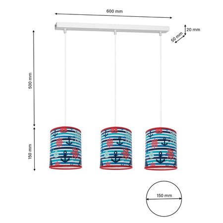 Lampa Sufitowa MARINE 3xE27 Milagro
